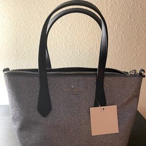 Blue sparkle Kate Spade small bag. Comes with black strap. New with tags